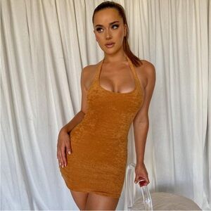 Meshki Tan Mini Dress